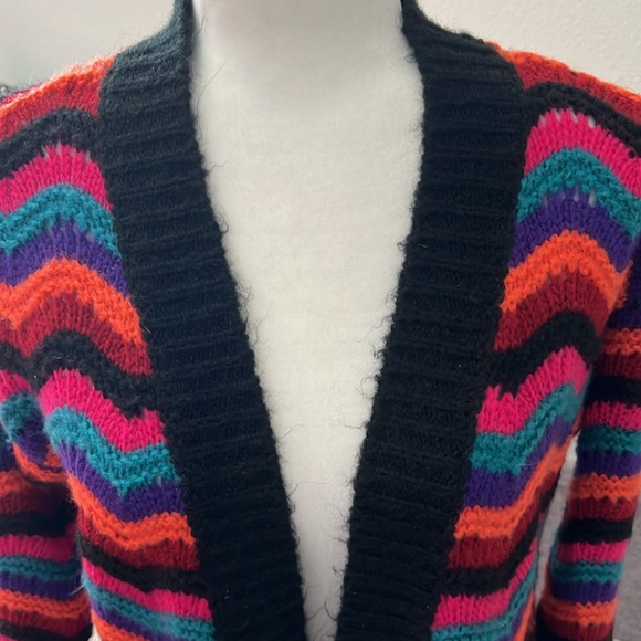 EUC Multicolor Stripe Open Front Midi Sweater - Small - Picture 2 of 8